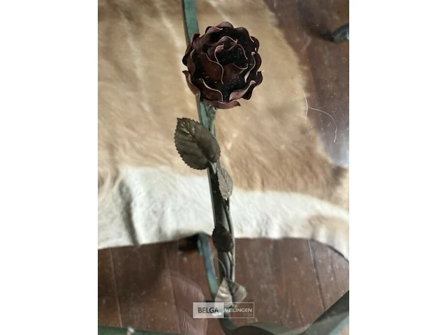 Glazen salontafel met metalen onderstel - afbeelding 4 van  5