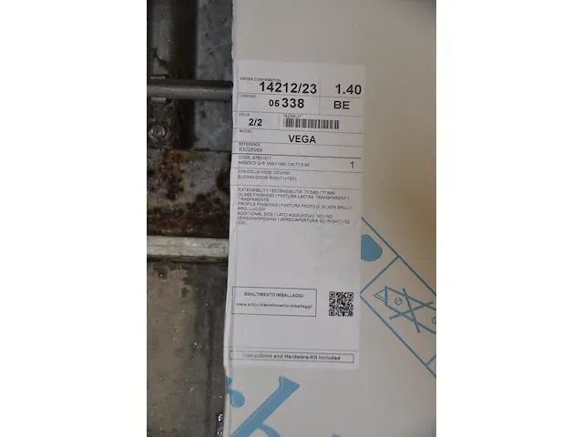 Glazen schuifdeur douche arblu vega - afbeelding 2 van  3
