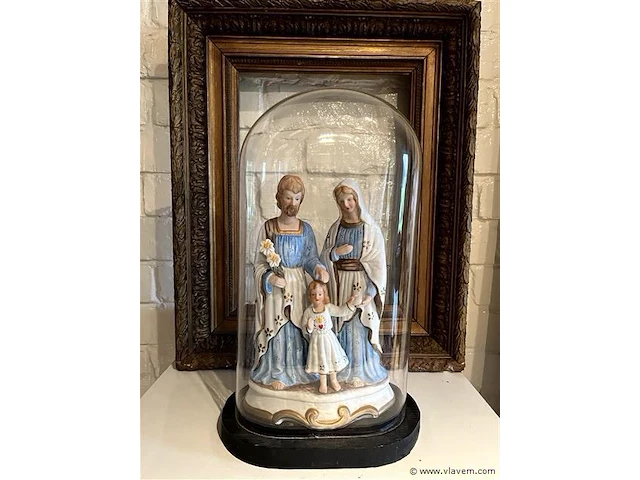 Glazen stolp met heiligenbeeld 37 cm - afbeelding 1 van  1