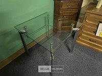 Glazen tafeltje met chromé onderstel - afbeelding 3 van  3