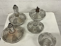 Glazen toiletset met bloemenmotief - 5-delig - afbeelding 1 van  2