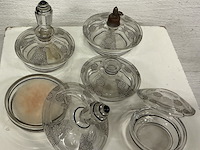 Glazen toiletset met bloemenmotief - 5-delig - afbeelding 2 van  2