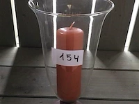 Glazen vaas rasteli met kaars - afbeelding 1 van  2