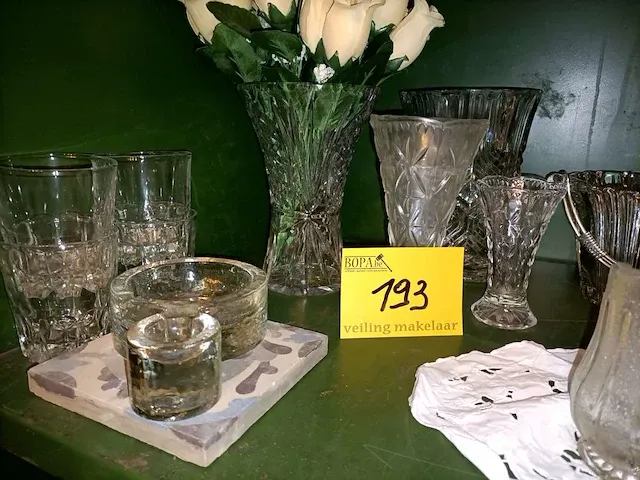 Glazen vazen ea., ca. 15 stuks - afbeelding 2 van  4