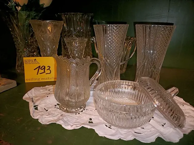 Glazen vazen ea., ca. 15 stuks - afbeelding 3 van  4