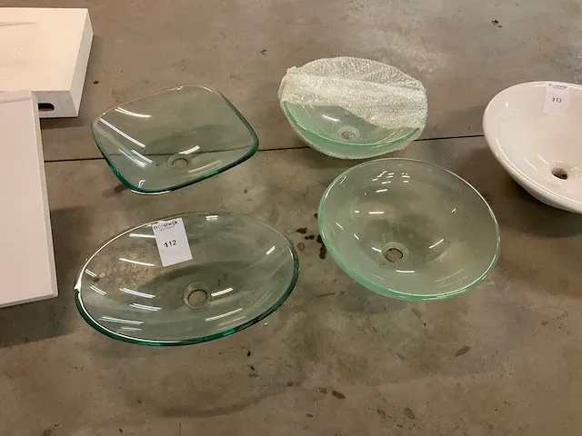 Glazen wastafel (4x) - afbeelding 1 van  4