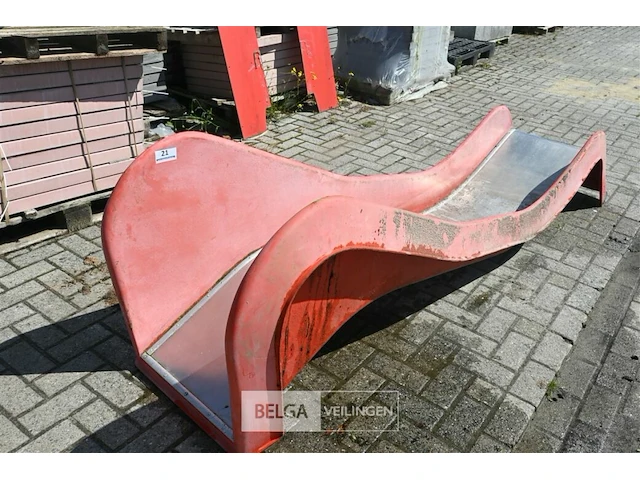 Glijbaan inox/kunststof - afbeelding 1 van  4