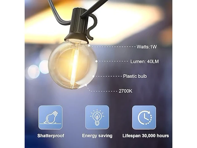 Gluroo 30m g40 led-lichtslingers voor buiten - afbeelding 3 van  3