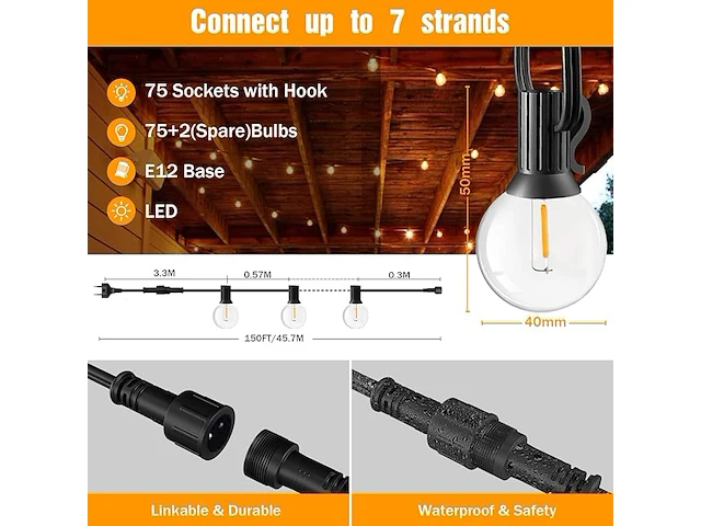 Gluroo led buiten lichtslinger - afbeelding 3 van  3
