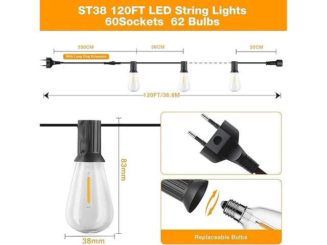 Gluroo led buiten lichtslingers - afbeelding 2 van  3