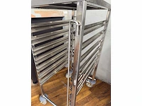 Gn dienblad trolley – inox – heavy-duty, verrijdbaar - afbeelding 5 van  5