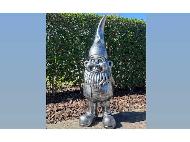 Gnome / kabouter h95cm silver - afbeelding 1 van  1
