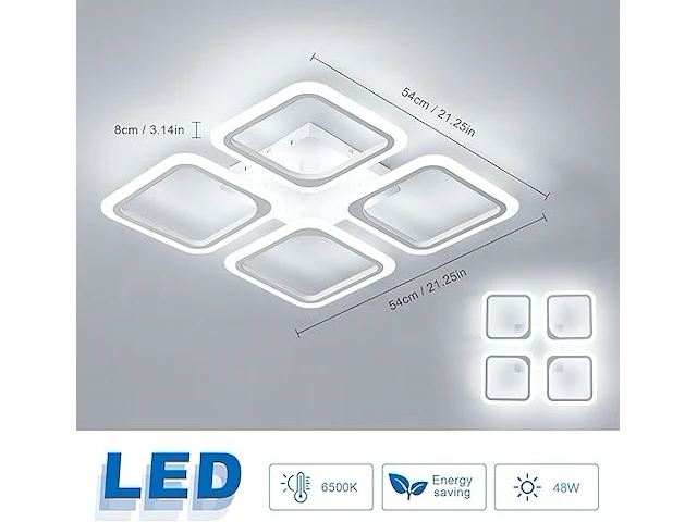 Goeco moderne led-plafondlamp, 48 w - afbeelding 4 van  5