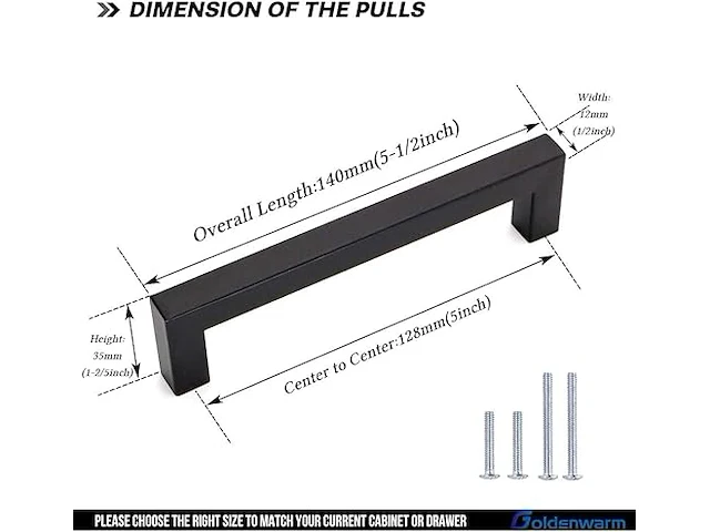 Goldenwarm 15 stuks meubelgreep zwart - afbeelding 3 van  3