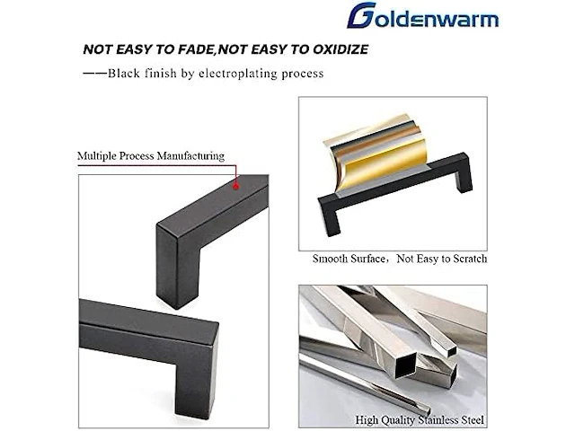 Goldenwarm set van 15 zwarte meubelgrepen - afbeelding 2 van  3