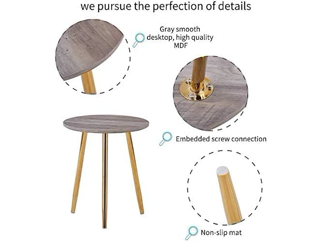 Goldfan bijzettafel woonkamer - afbeelding 3 van  3