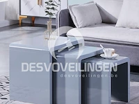 Goldfan hoogglans grijze salontafel (set van 3) - afbeelding 5 van  6