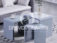 Goldfan hoogglans grijze salontafel (set van 3) - afbeelding 6 van  6
