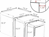 Goldfan hoogglans grijze salontafel (set van 3) - afbeelding 4 van  6