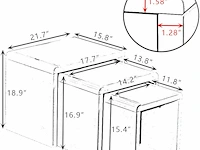 Goldfan hoogglans grijze salontafel (set van 3) - afbeelding 2 van  5