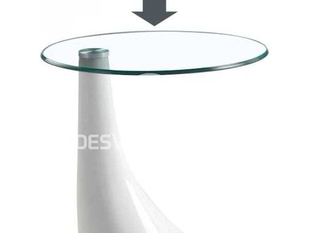 Goldfan wit glanzend glas bijzettafel - afbeelding 3 van  7