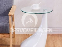 Goldfan wit glanzend glas bijzettafel - afbeelding 1 van  7