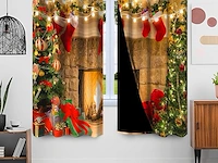 Gordijnen kerstmis (set van 2) - afbeelding 1 van  3
