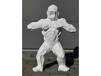 Gorilla bonzend origami wit h80cm - afbeelding 1 van  1