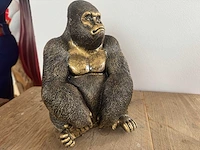 Gorilla zit goud h23cm - afbeelding 1 van  1