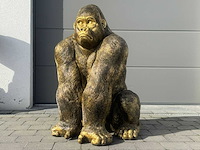 Gorilla zit stoer old gold h110cm - afbeelding 1 van  1