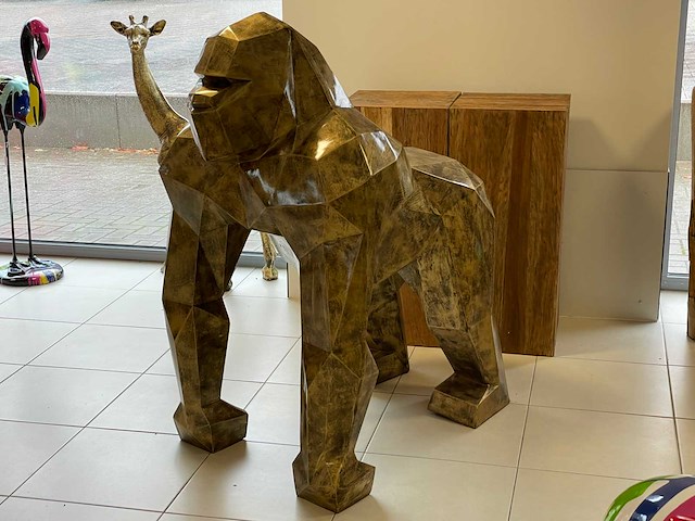 Gorille origami h130cm old gold - afbeelding 2 van  5