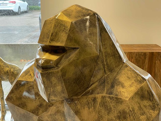 Gorille origami h130cm old gold - afbeelding 3 van  5