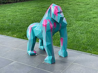 Gorille origami h130cm turquoise trash fuchsia - afbeelding 1 van  2