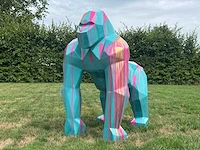 Gorille origami h130cm turquoise trash - afbeelding 1 van  2