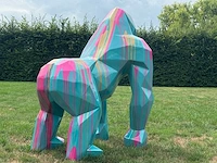 Gorille origami h130cm turquoise trash - afbeelding 2 van  2