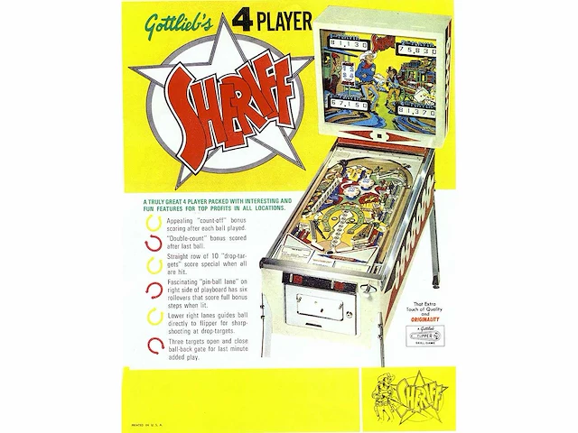 Gottlieb - sheriff - flipperkast - afbeelding 8 van  8