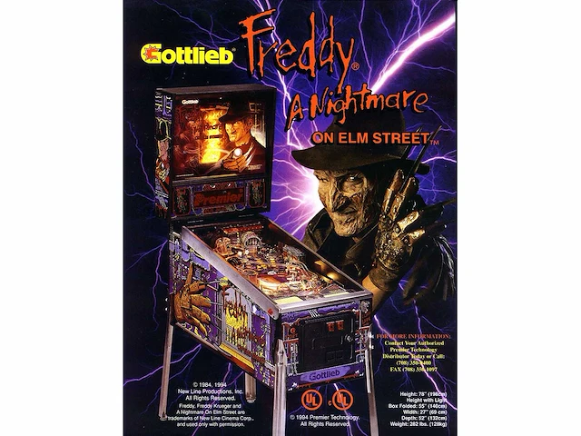 Gottlieb premier - freddy a nightmare on elmstreet - flipperkast - afbeelding 2 van  11