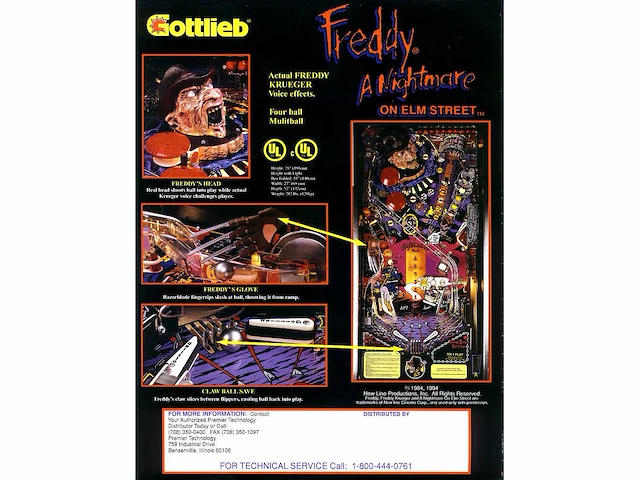 Gottlieb premier - freddy a nightmare on elmstreet - flipperkast - afbeelding 3 van  11