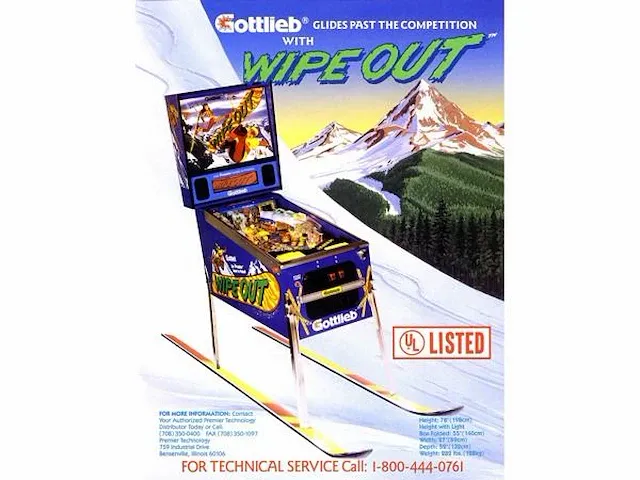 Gottlieb wipe out flipperkast - afbeelding 2 van  11