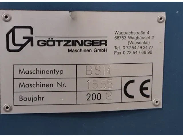 Götzinger bsm beslag inkroosmachine - afbeelding 3 van  9