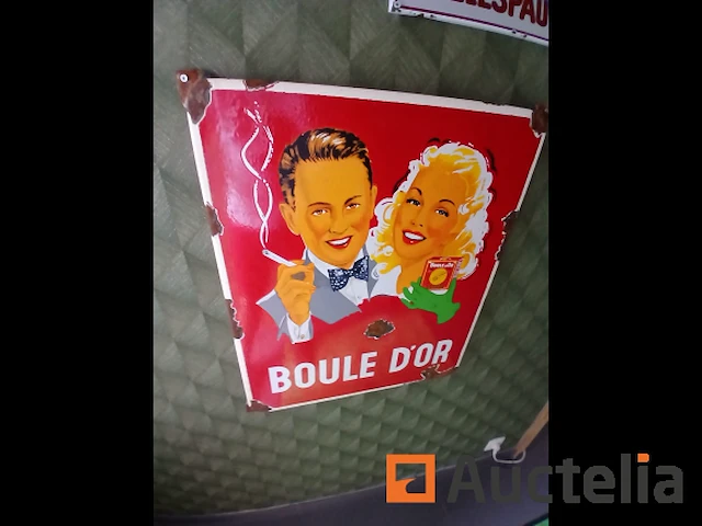 Gouden bal emaille plaquette - afbeelding 1 van  1