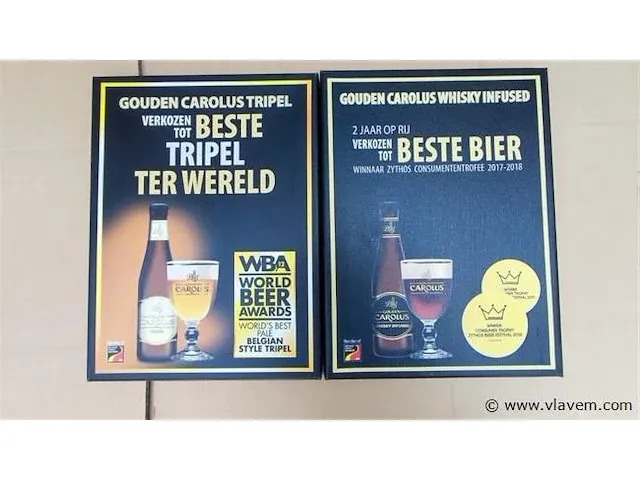 Gouden carolus origineel reclame panelen 2 stuks - afbeelding 1 van  4