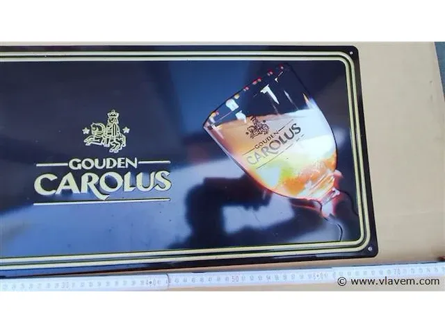 Gouden carolus origineel reclamebord metaal - afbeelding 3 van  5