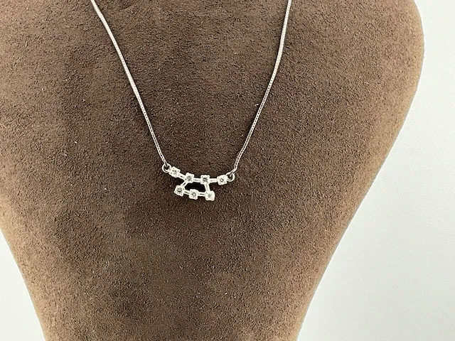 Gouden hanger, kt: 18, voorzien van diamant - afbeelding 3 van  4