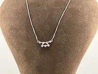 Gouden hanger, kt: 18, voorzien van diamant - afbeelding 4 van  4