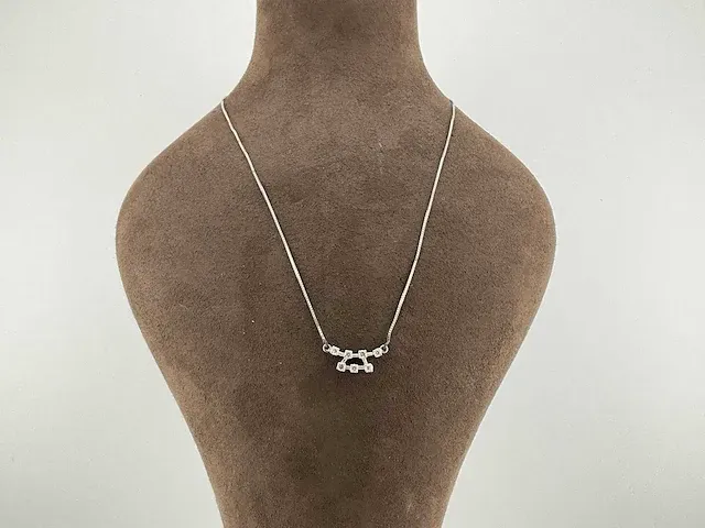 Gouden hanger, kt: 18, voorzien van diamant - afbeelding 1 van  4