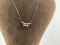 Gouden hanger, kt: 18, voorzien van diamant - afbeelding 3 van  4