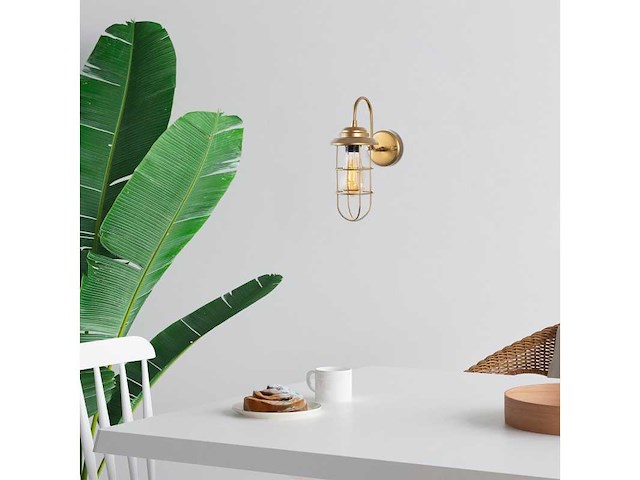 Gouden metalen wandlamp (x2) - afbeelding 3 van  9