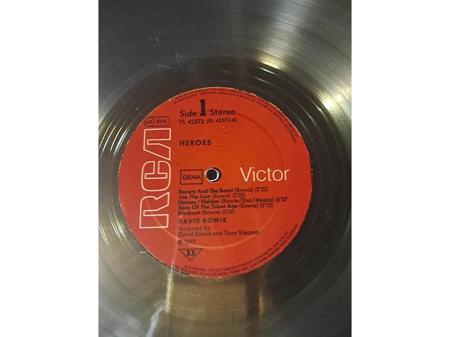 Gouden plaat david bowie xl kader ( 730mm - 540mm ) - afbeelding 3 van  4