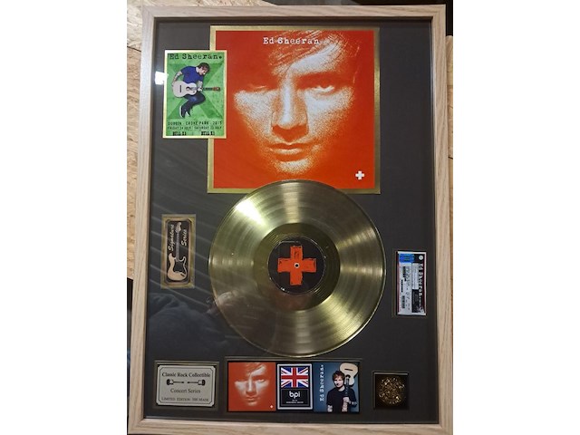 Gouden plaat ed scheeran xl kader ( 730mm - 540mm ) - afbeelding 1 van  4